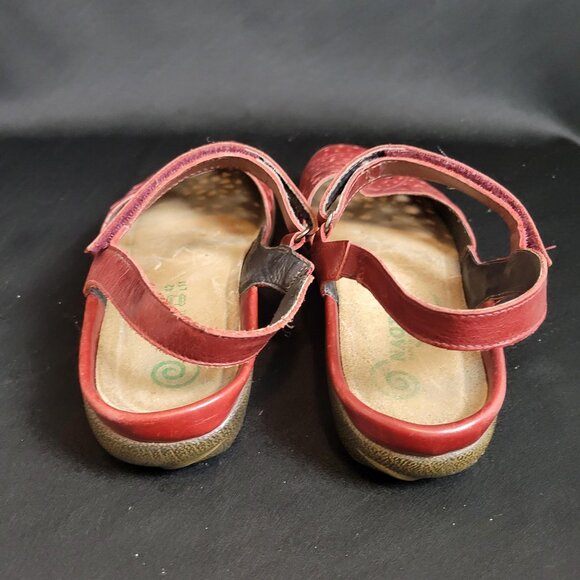 Naot Sandals Women 42 Size 11 Shoes Arataki Burgundy Leather Mary Jane Adjust - Picture 4 of 7